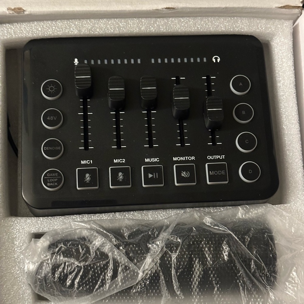 Black Audio Mixer with Controls